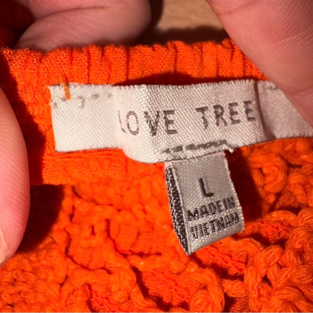 Love Tree Orange Crochet Spaghetti Strap Dress - Size L ๐งก๐ - Picture 2 of 6